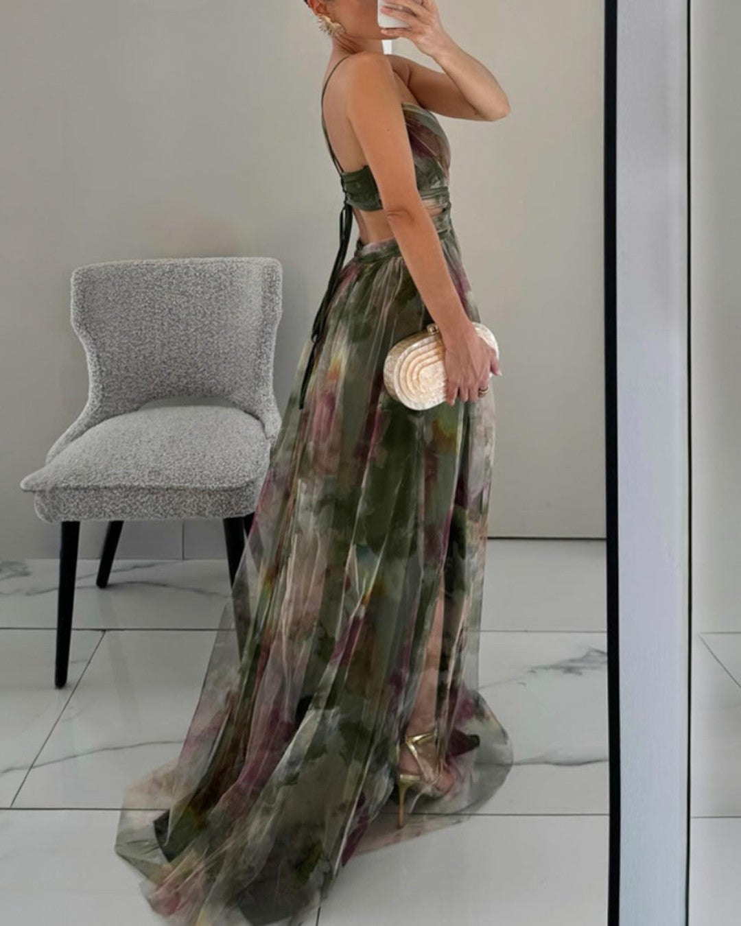 Giselle | Vestido maxi encantador con estampado floral