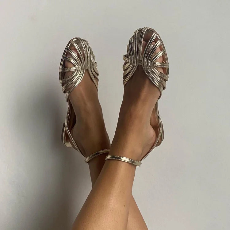 Vittoria™ | Sandalias Joyas Doradas