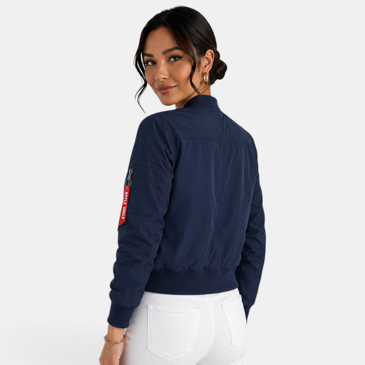 Chaqueta bomber ligera con cremallera para mujer