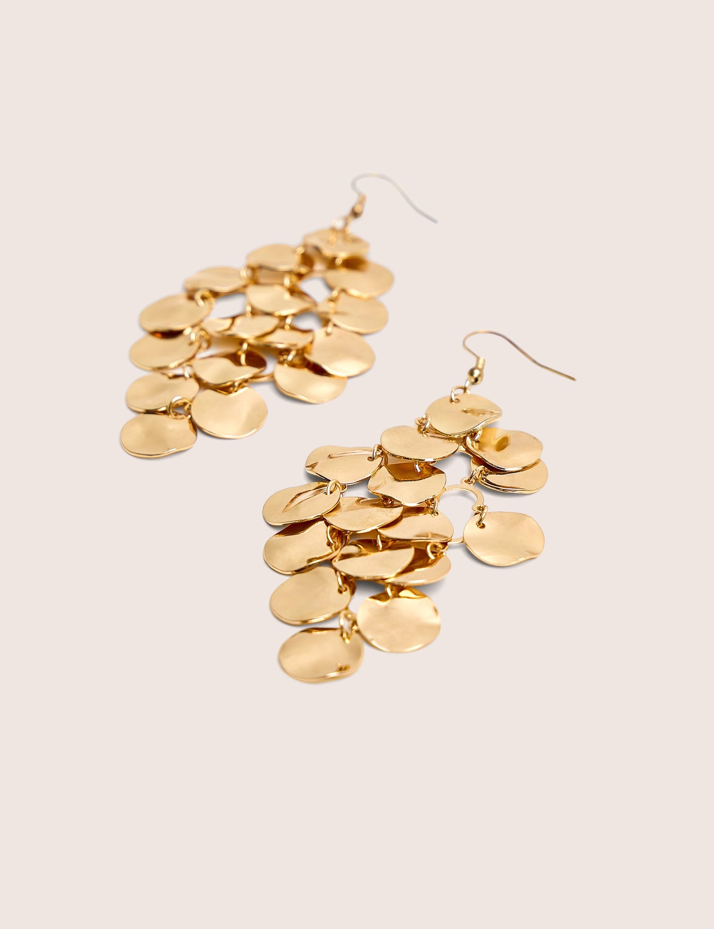 Pendientes de gota estilo candelabro bañados en oro