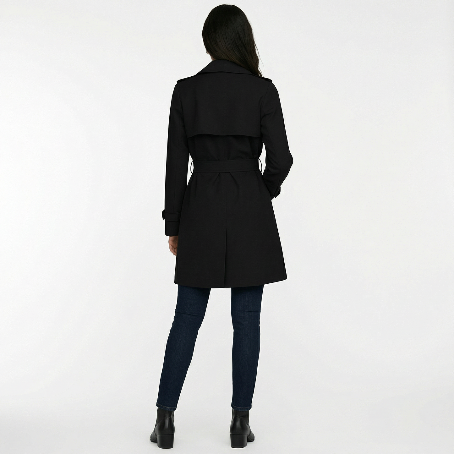 Trench midi para mujer de doble botonadura para media temporada