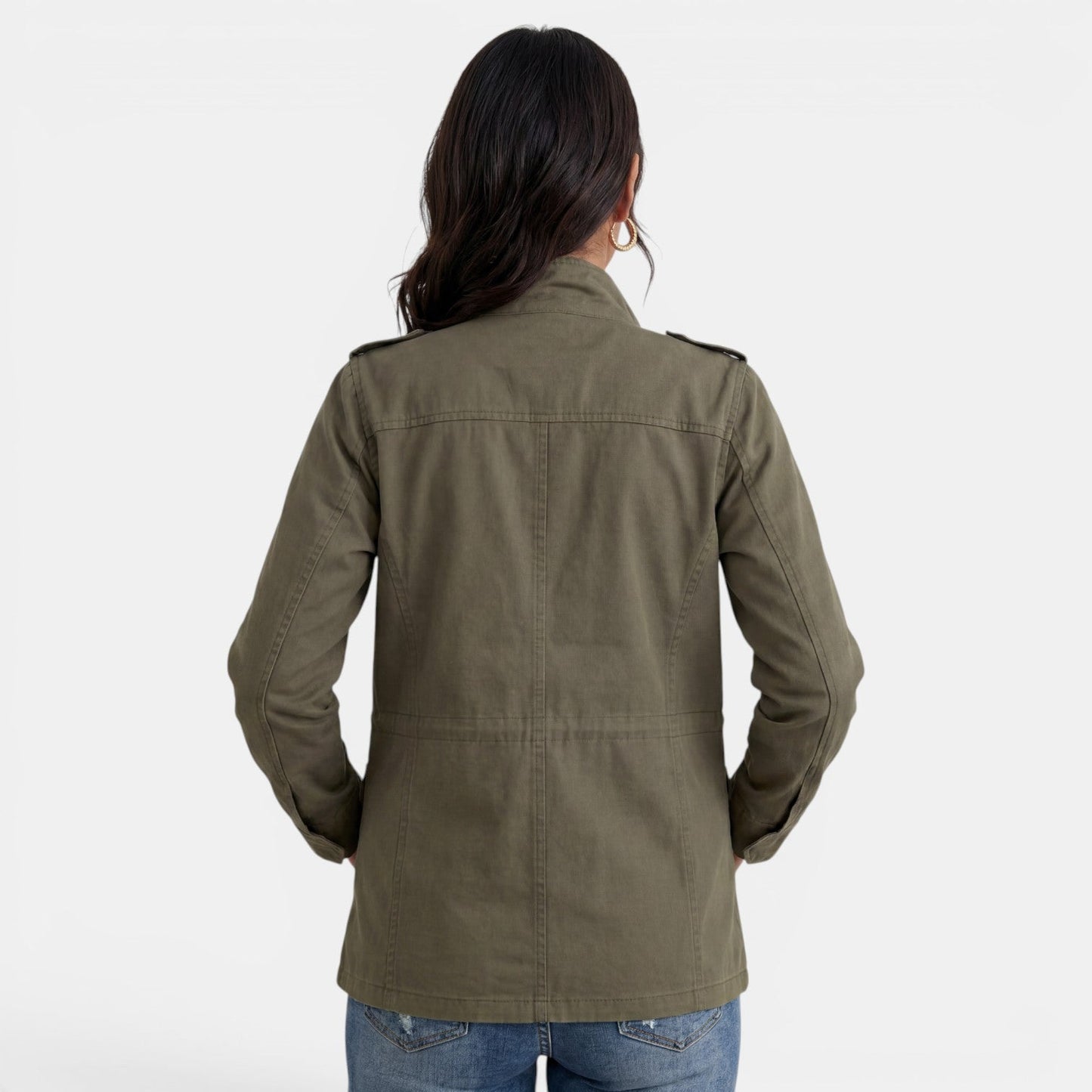 Chaqueta casual de entretiempo para mujer con cremallera