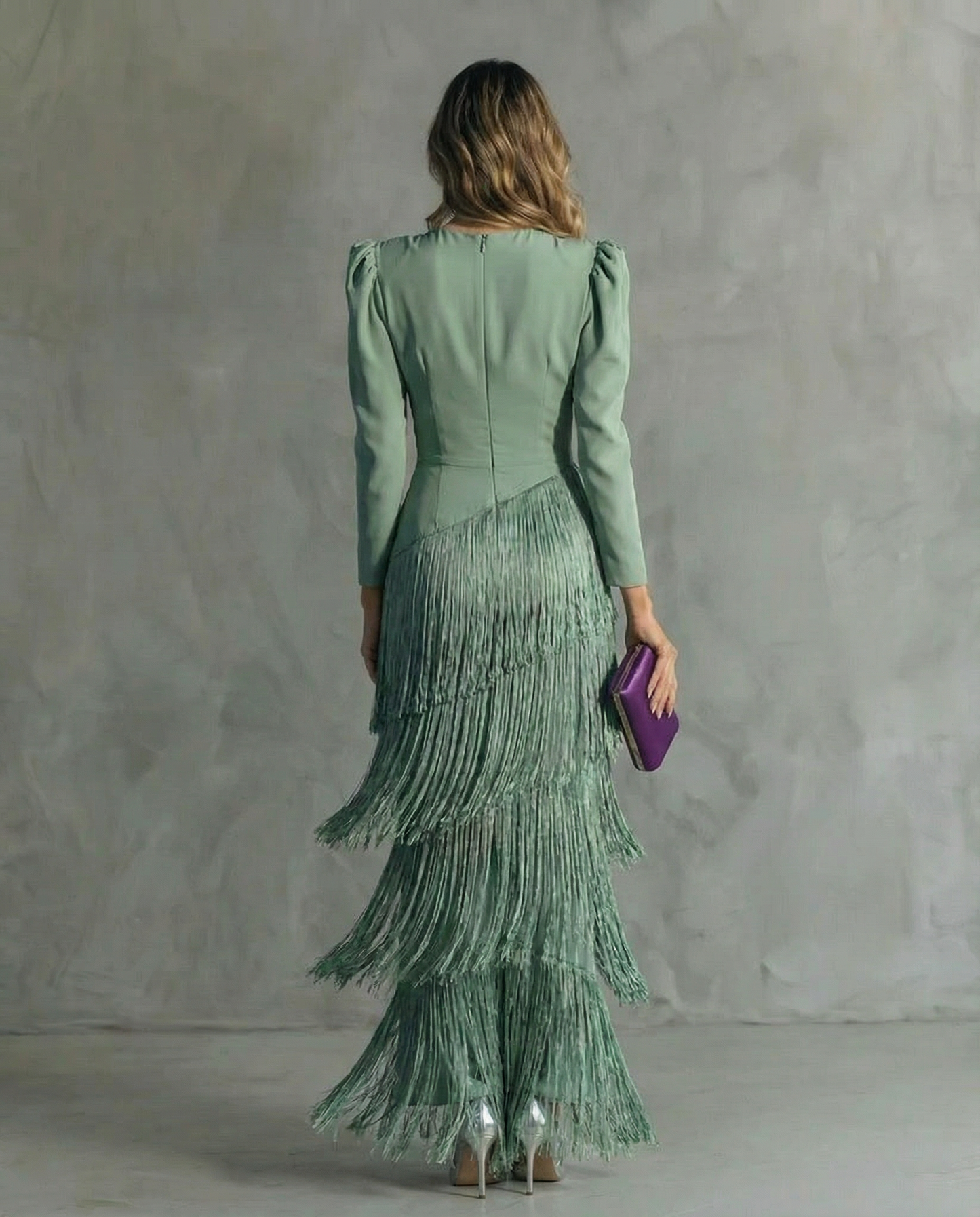 Vestido Mujer Elegante Con Flecos Midi – Estilo Sofisticado y Fluido