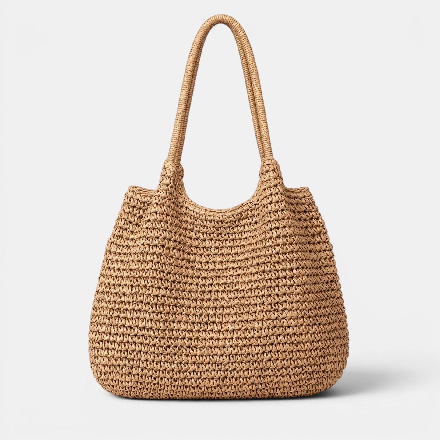 Bolso Tote Oversize Trenzado Caqui Mujer