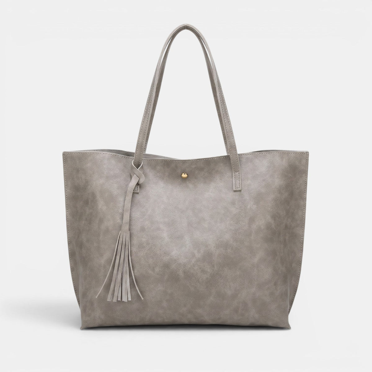 Bolso Mujer Cuero Borlas Grande