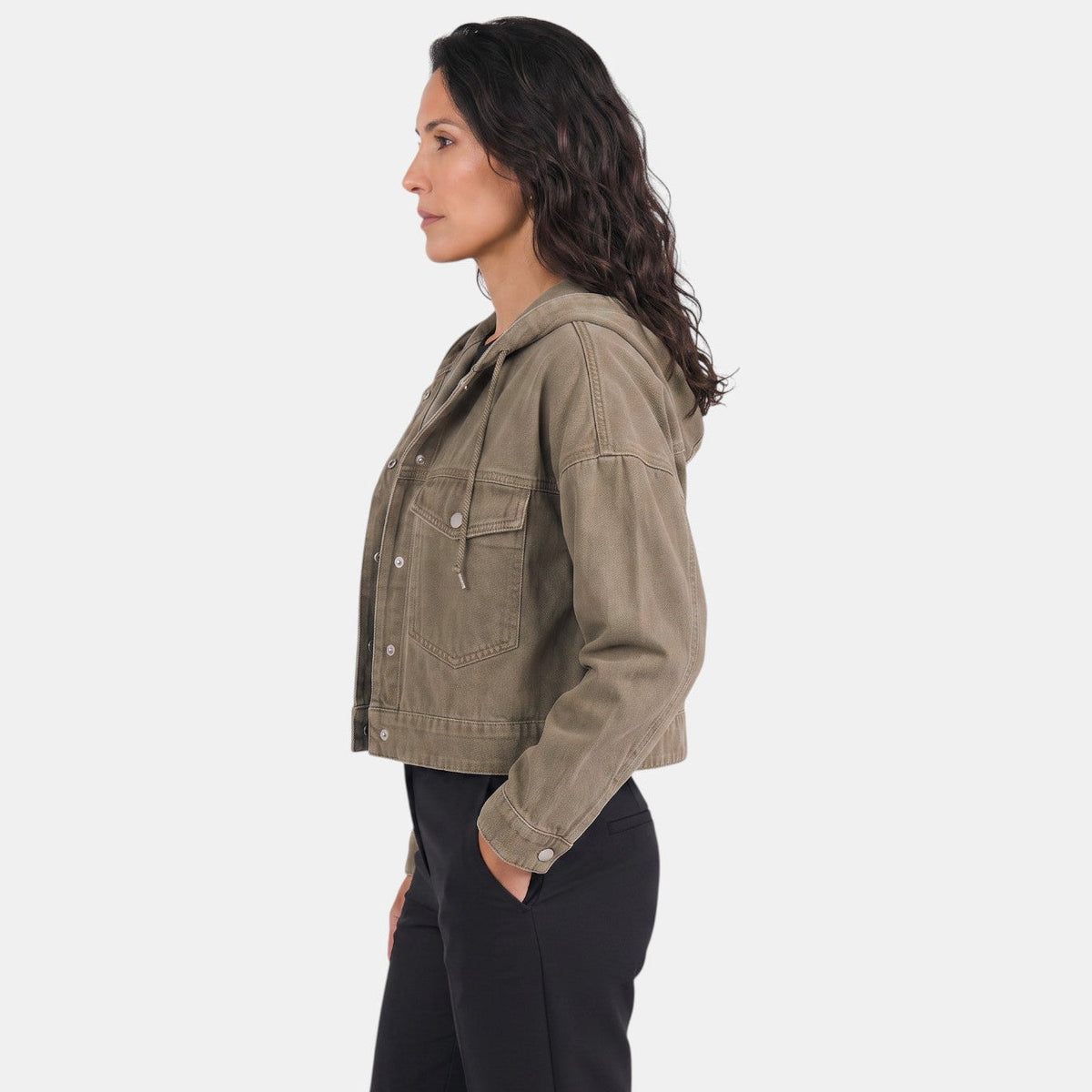 Chaqueta vaquera premium para mujer con capucha