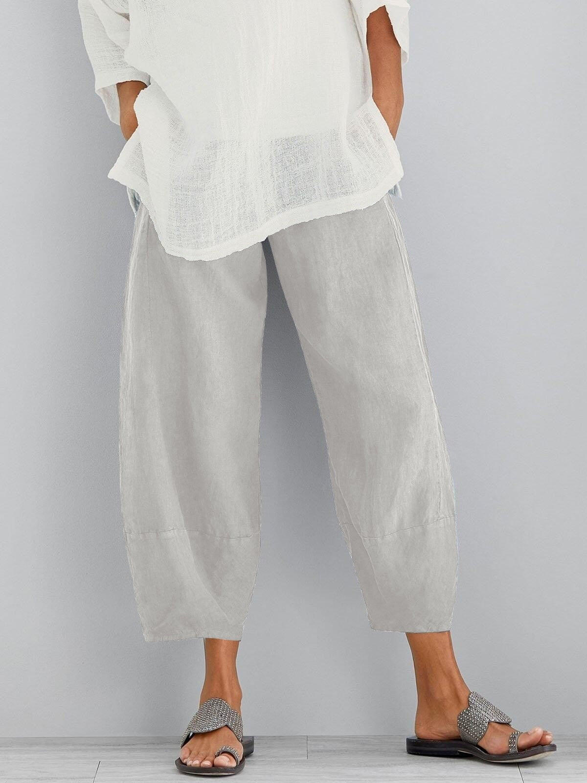Pantalón de mujer con cintura elástica y pernera amplia