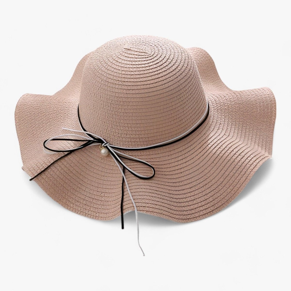 Sombrero de sol de ala ancha para mujer con lazo