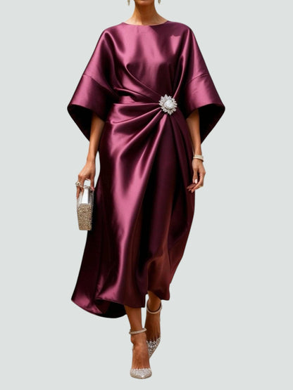 Koralia | Vestido midi para mujer con nudo frontal elegante | Moderno