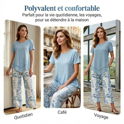 Conjunto casual con top largo