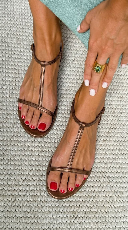 Bianca™| Sandalias Doradas de Verano