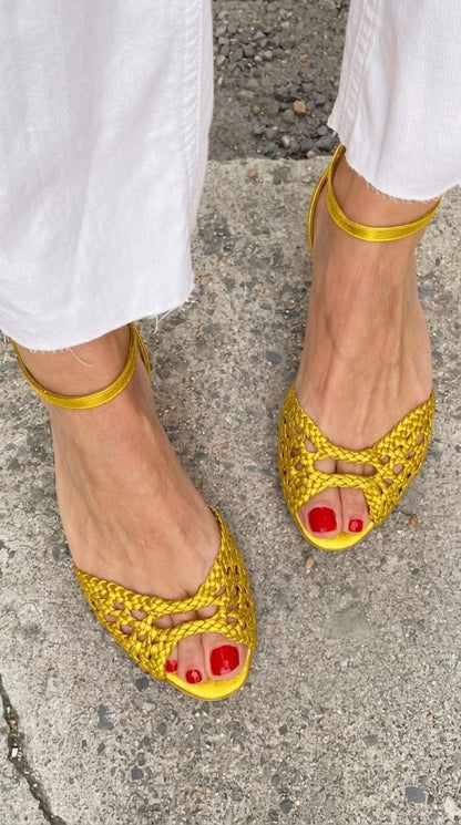 Isadora™ | Sandalias Trenzadas Doradas