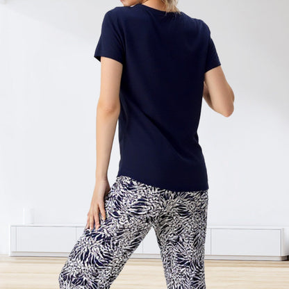 Conjunto mujer algodón pantalón estampado casual cómodo