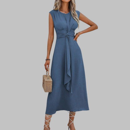 Zanira | Vestido maxi elegante con cuello redondo y sin mangas