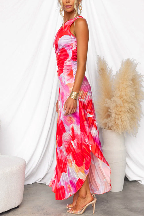 Yanira | Vestido plisado con hombro único