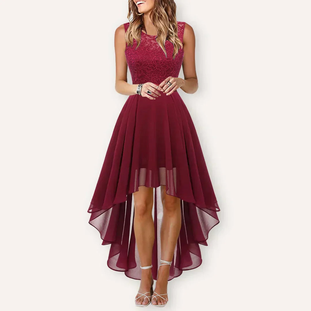 Sonia | Vestido asimétrico elegante para mujer invitada de boda