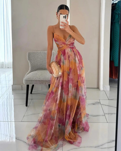 Beatriz | Vestido Largo Floral Elegante sin Tirantes