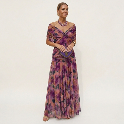 Vestido Largo Mujer Elegante Fluido – Escote V y Diseño Sofisticado