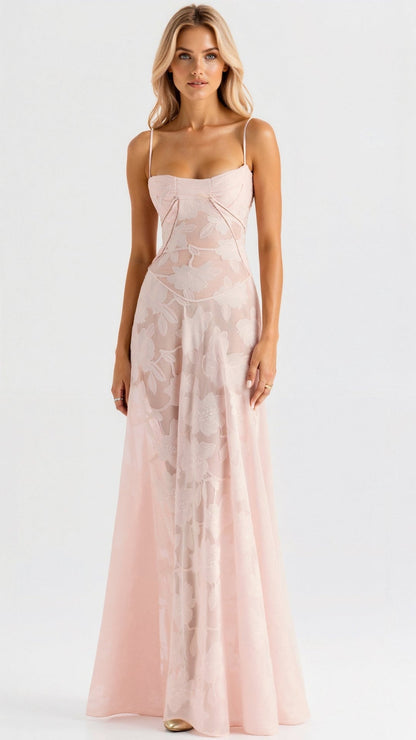 Nadia | Vestido maxi lencero para mujer invitada de boda