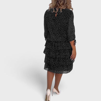 Vestido clásico mujer de lunares – vestido elegante manga 3/4