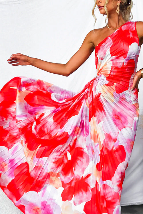 Yanira | Vestido plisado con hombro único