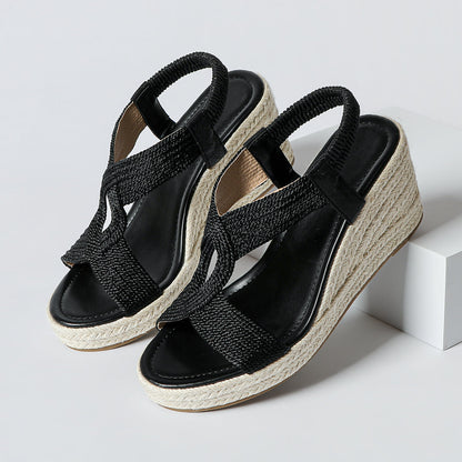 Aroa | sandalias de cuña con trenzado