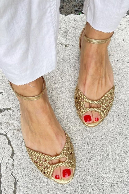 Isadora™ | Sandalias Trenzadas Doradas