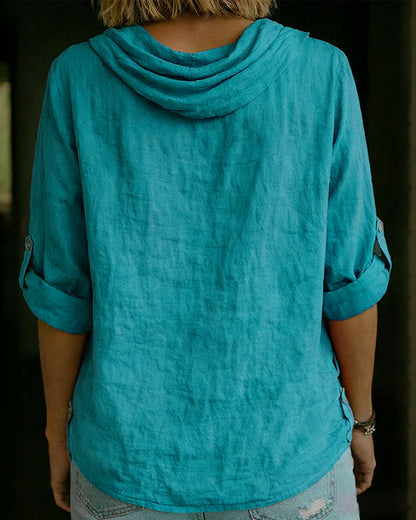 Camisa Mujer Algodón Cuello Caído – Estilo Clásico Cómodo