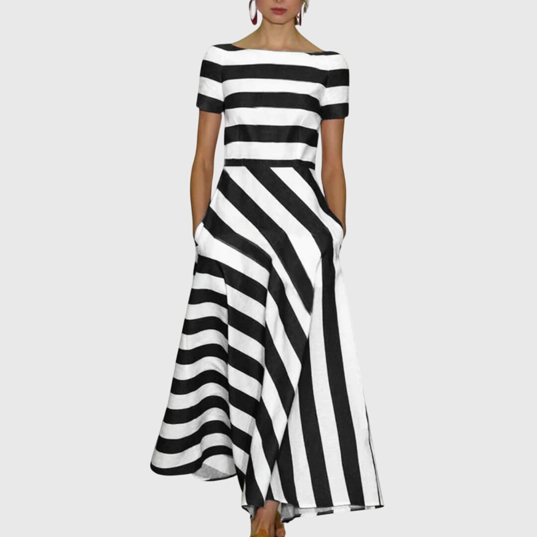 Vestido Maxi Mujer Rayas Elegantes – Diseño Fluido y Sofisticado