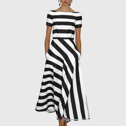 Vestido Maxi Mujer Rayas Elegantes – Diseño Fluido y Sofisticado