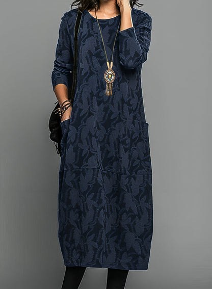 Vestido Midi Mujer Manga Larga Invierno – Diseño Elegante y Cómodo
