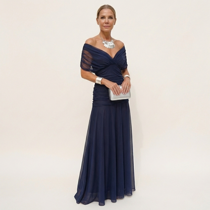 Vestido Largo Mujer Elegante Fluido – Escote V y Diseño Sofisticado
