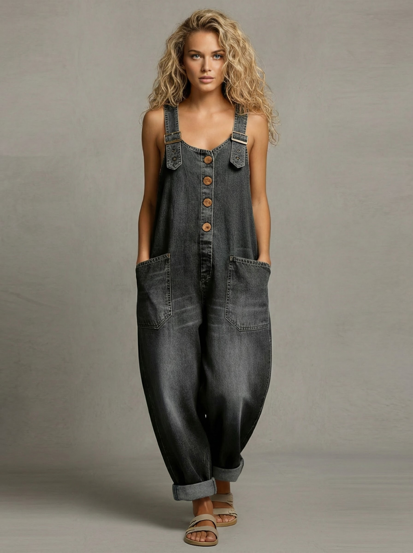 Rocio™ - Mono vaquero casual con hebilla ajustable.