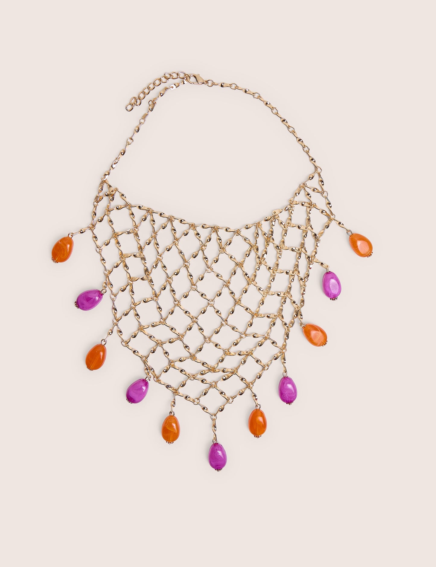Collar de malla con cuentas en oro
