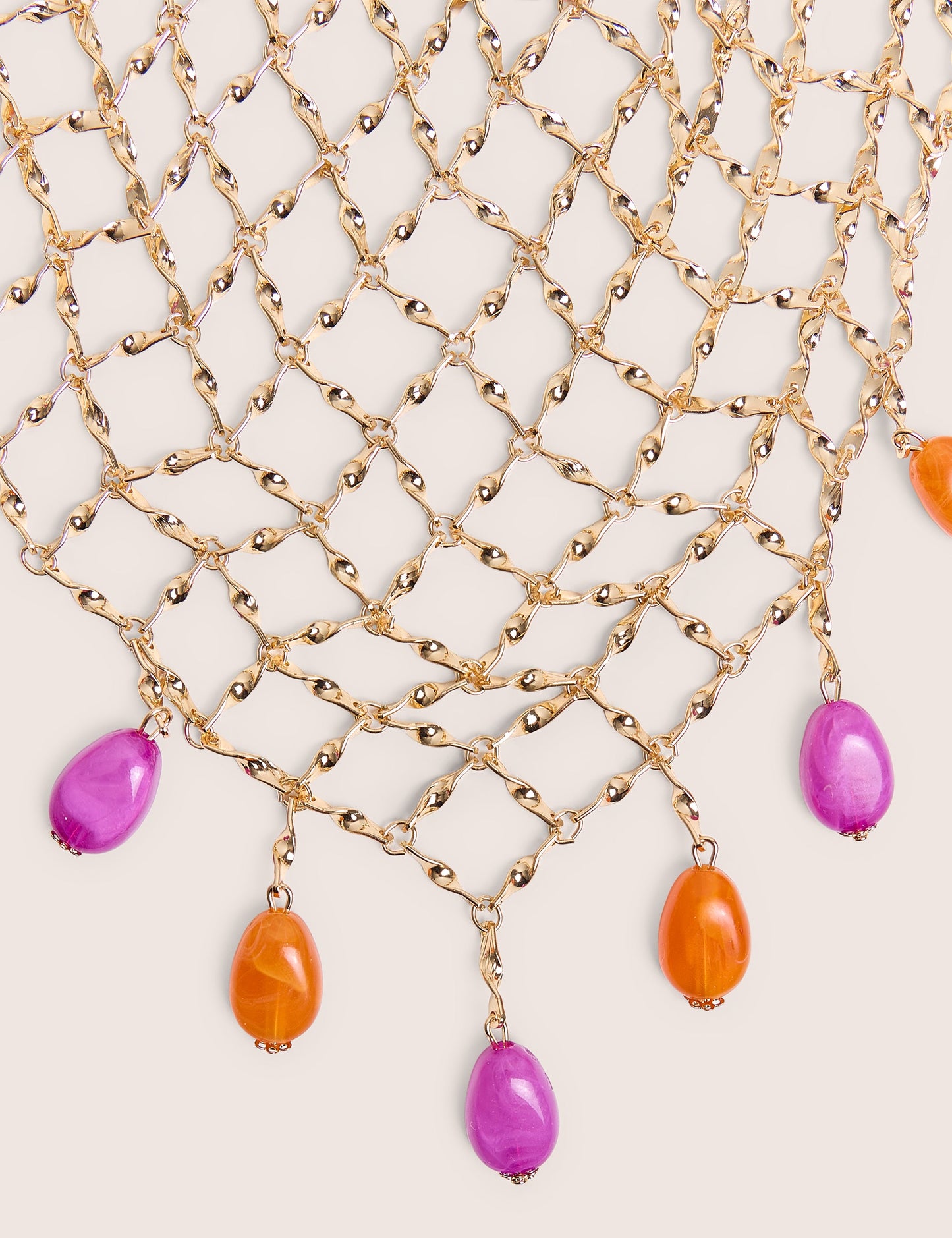 Collar de malla con cuentas en oro