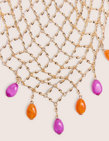 Collar de malla con cuentas en oro