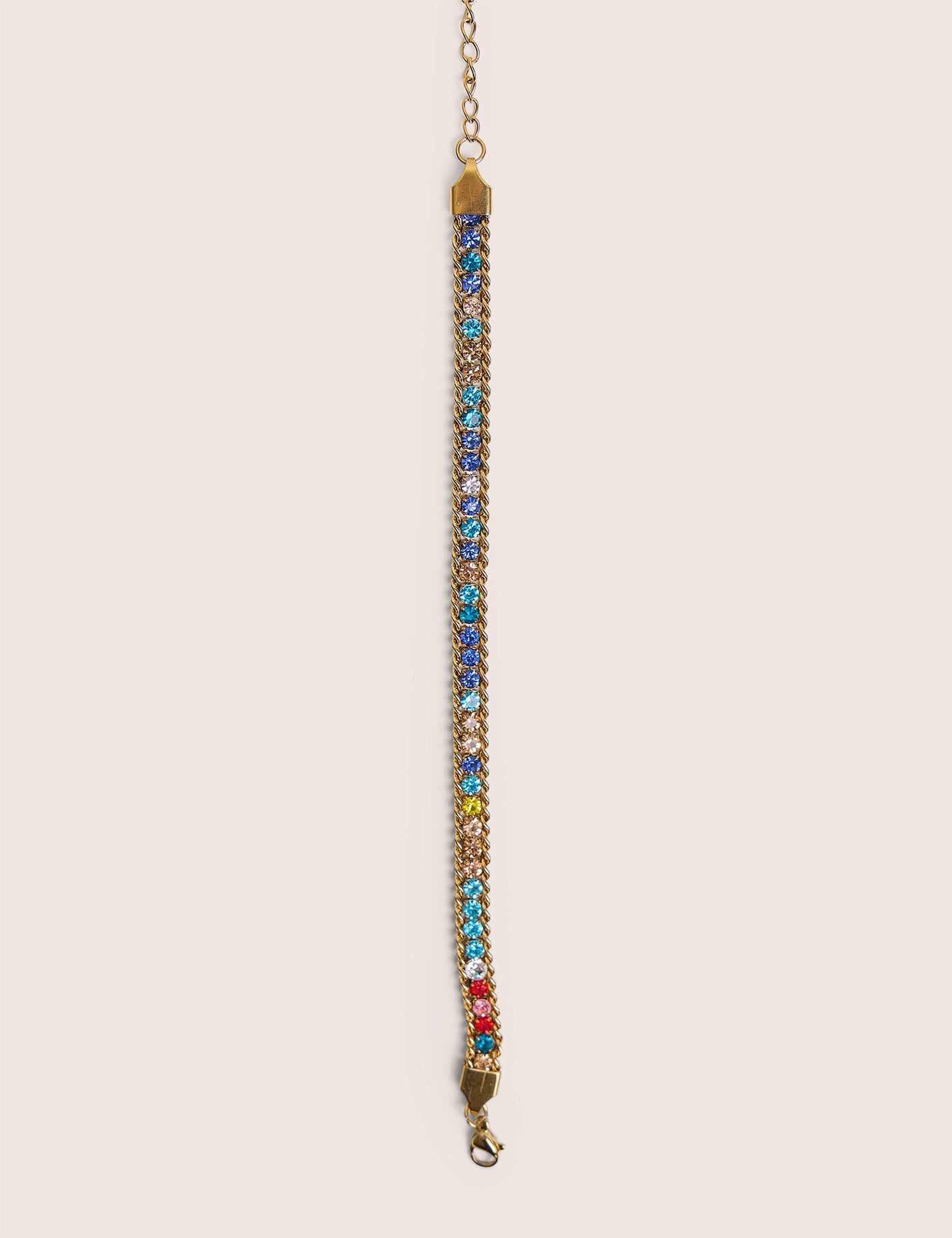 Pulsera de diamantes multicolores