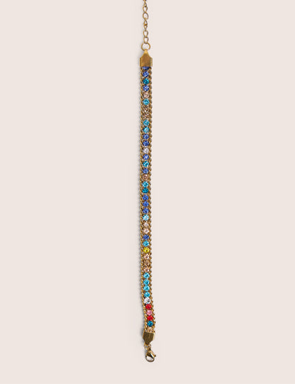 Pulsera de diamantes multicolores