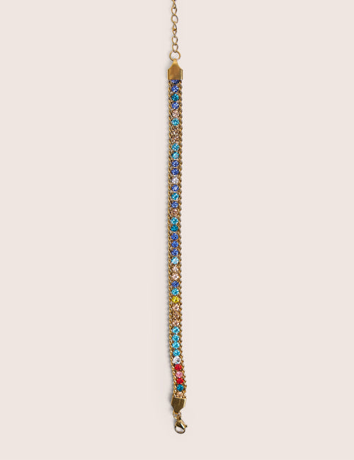 Pulsera de diamantes multicolores