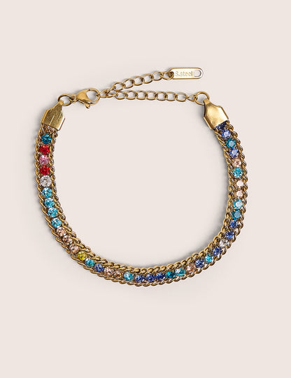 Pulsera de diamantes multicolores