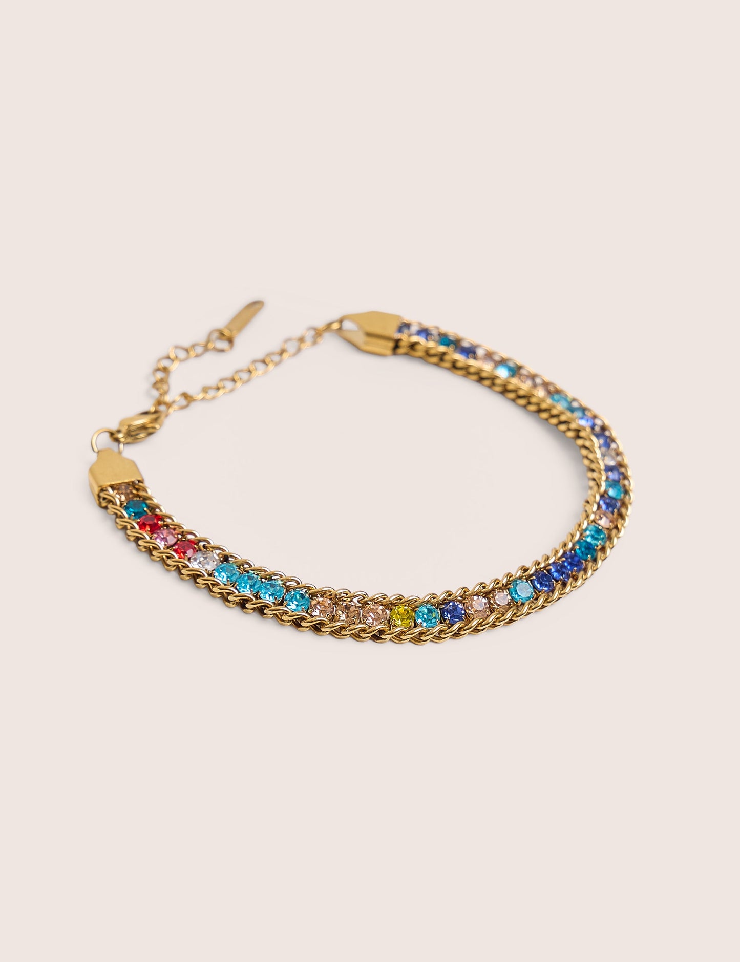 Pulsera de diamantes multicolores