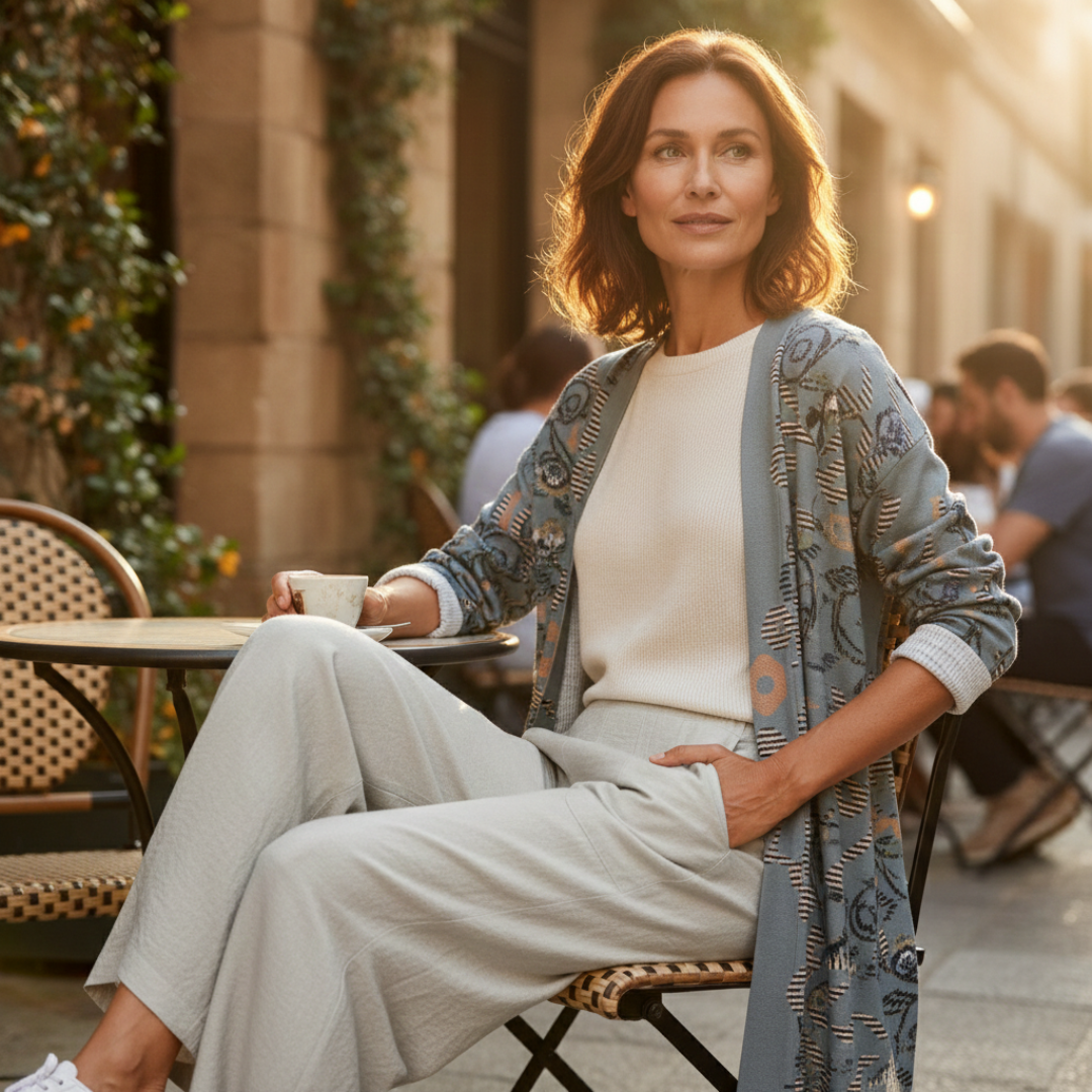 Aitana | Pantalones Fluidos Rectos Mujer Pernera Ancha Cintura Elástica Bolsillos