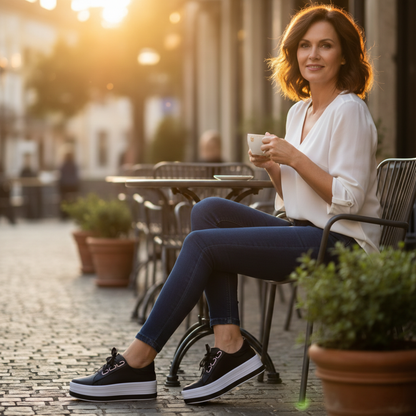 Aitana | Zapatillas Plataforma Casual Mujer Cordones Ojales Metálicos Suela Alta