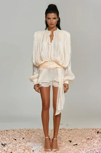 Fermina | Vestido Mini Elegante para Mujer con Mangas Abullonadas