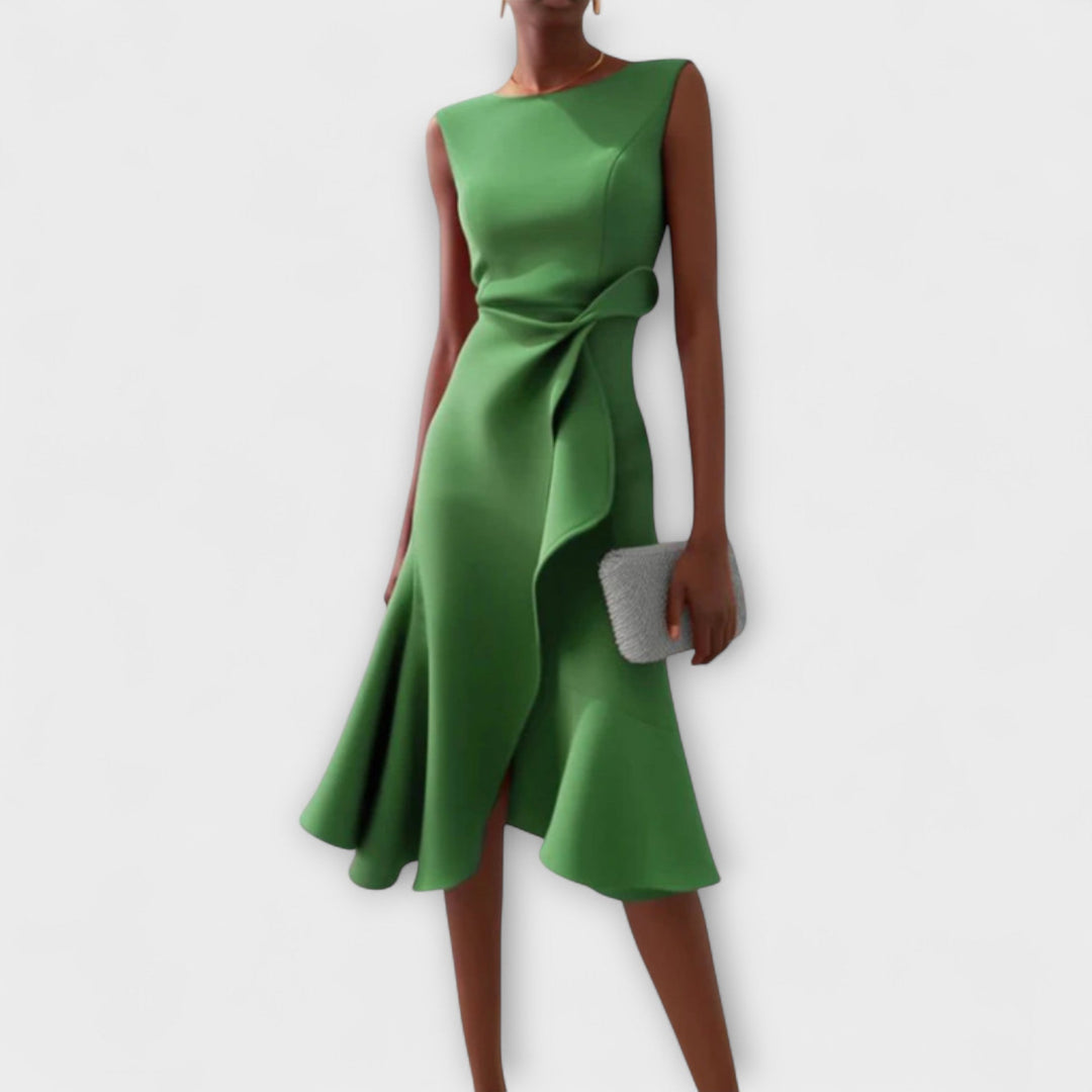Candela | Vestido midi elegante de verano con pliegues