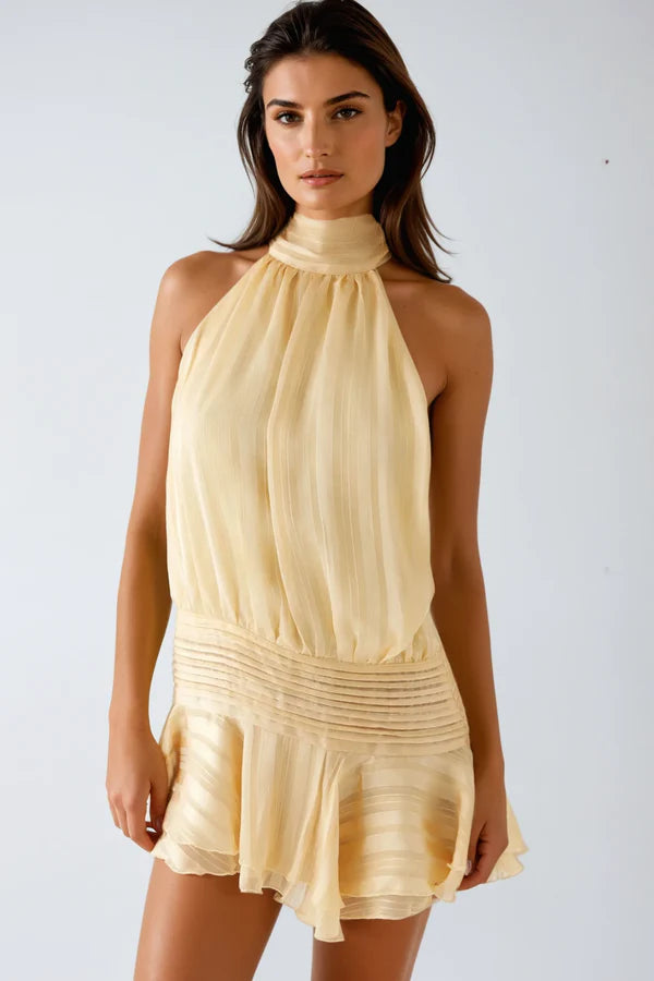 Severina | Vestido Mini Elegante para Mujer con Cuello Halter