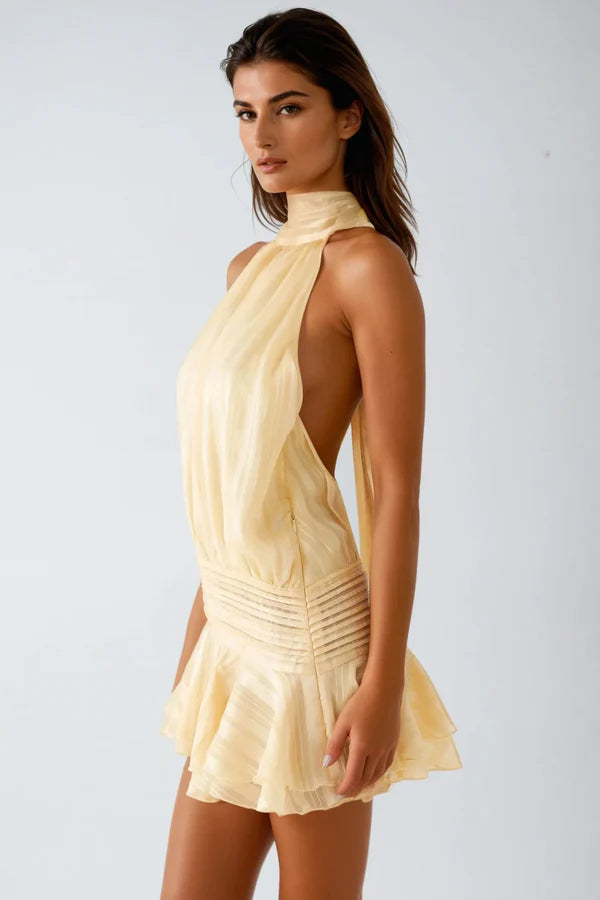 Severina | Vestido Mini Elegante para Mujer con Cuello Halter