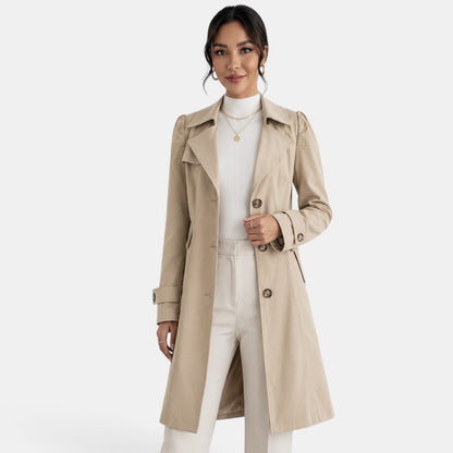 Abrigo de gabardina elegante para mujer