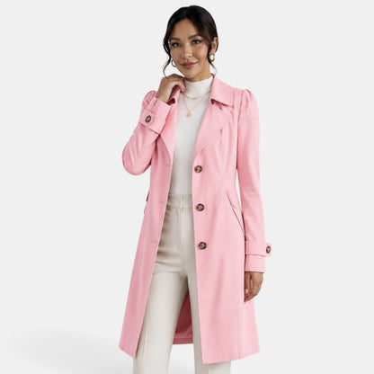 Abrigo de gabardina elegante para mujer