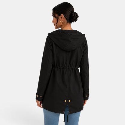 Gabardina de algodón con capucha para mujer